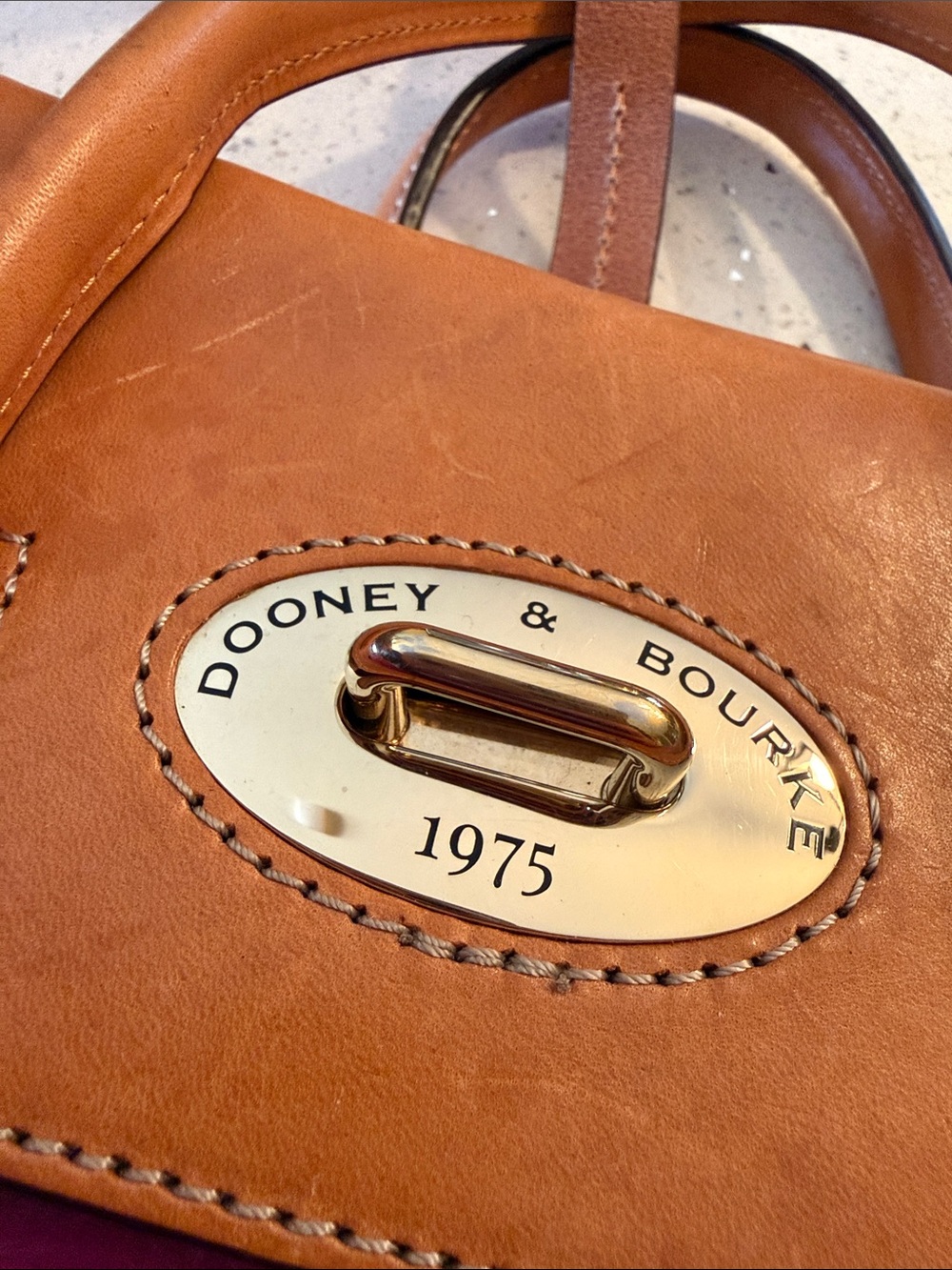 Dooney & Bourke Pink and Tan Leather Satchel - Picture 2 of 12